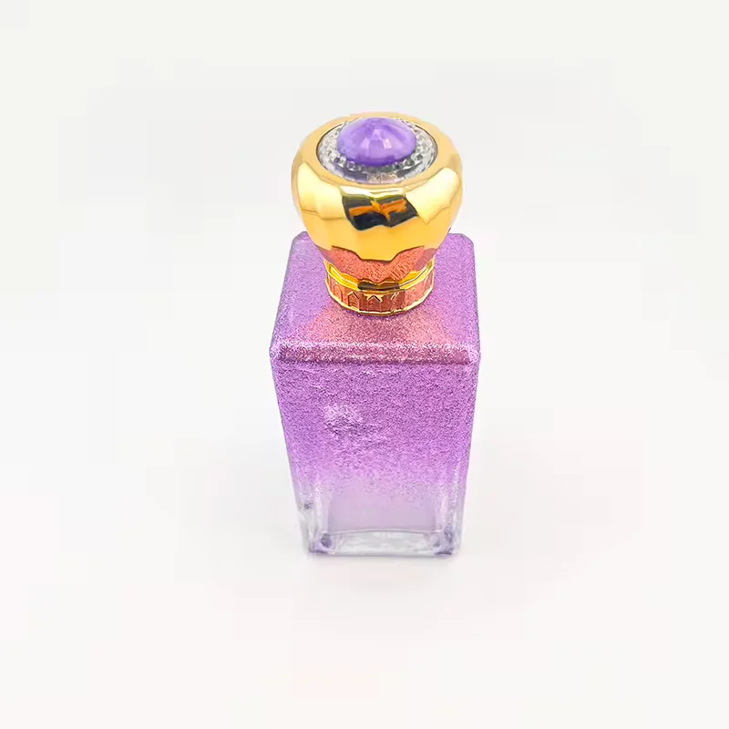 Square Glass Perfume Bottle with Crown Cap image 3