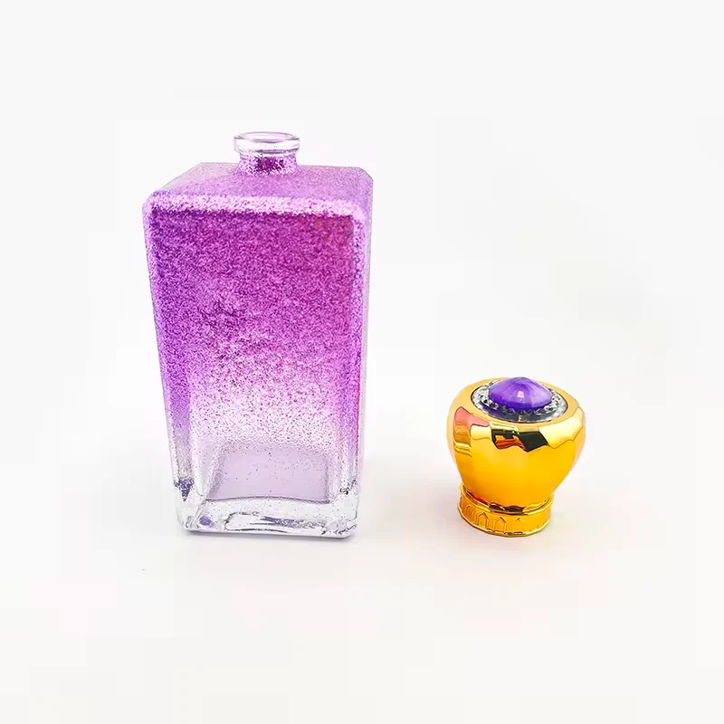 Square Glass Perfume Bottle with Crown Cap image 4