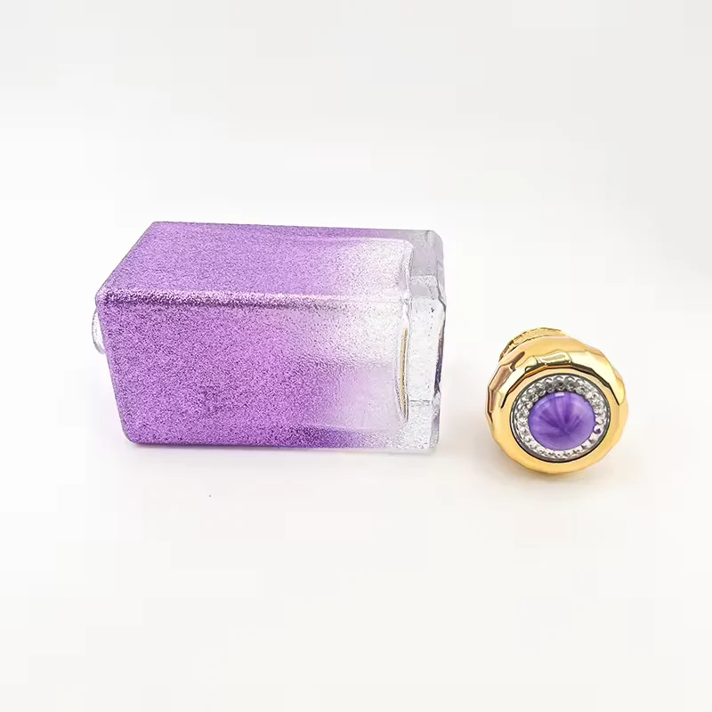 Square Glass Perfume Bottle with Crown Cap image 5