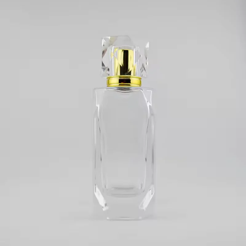 15mm Neck Cap Polygon Glass Perfume Bottle Empty with Pump Sprayer Seal &