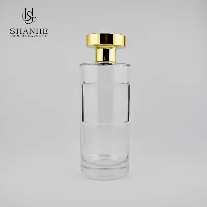Cylindrical Glass Perfume Bottle with Pump Sprayer