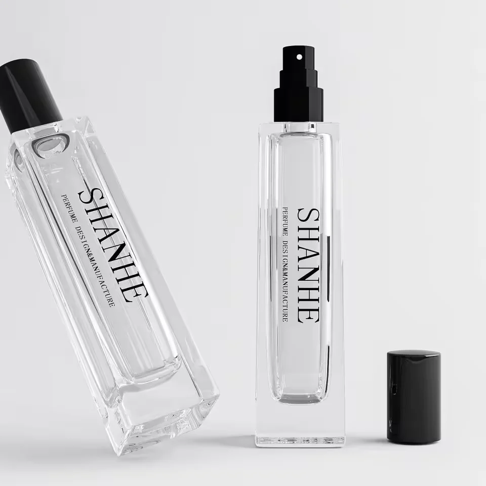 New Customized logo Glass Perfume Bottle Packaging Spray Luxury Empty