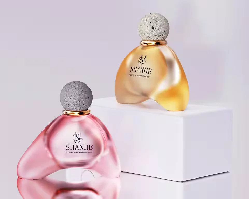 China Water Transfer Luxury Glass Perfume Bottle with Box