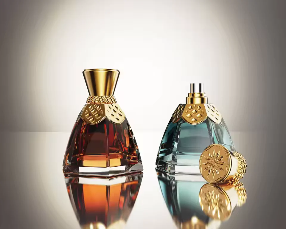 Custom Glass Perfume Bottles with Zamack Cap