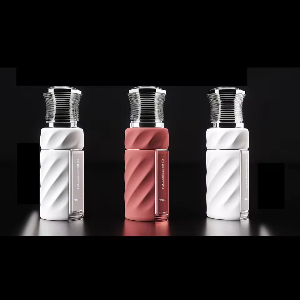 Cylindrical Glass Perfume Bottle with Wood Cap