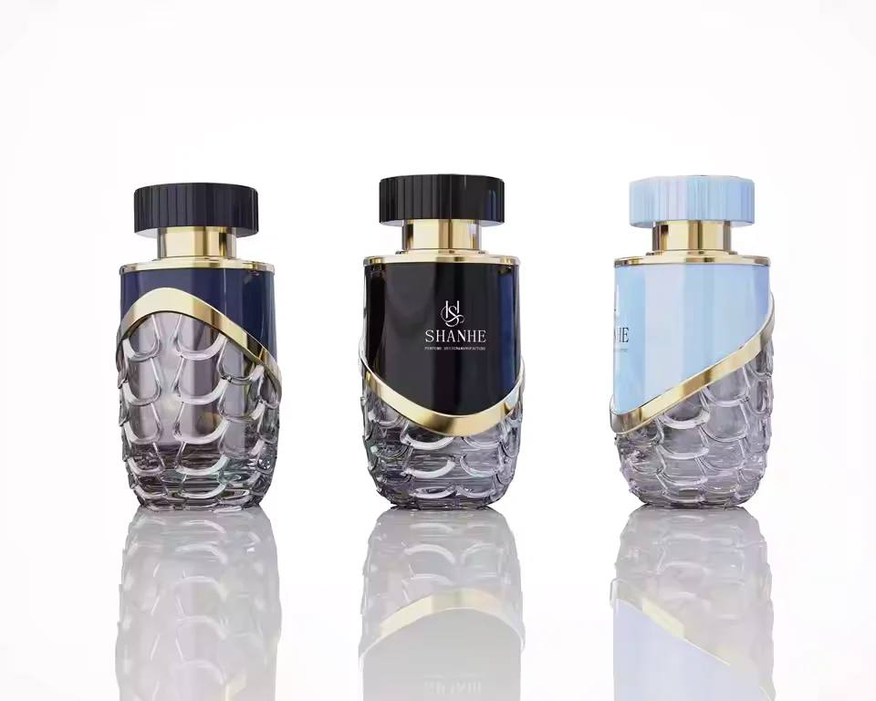 Black Round Glass Perfume Bottle with Pump Sprayer
