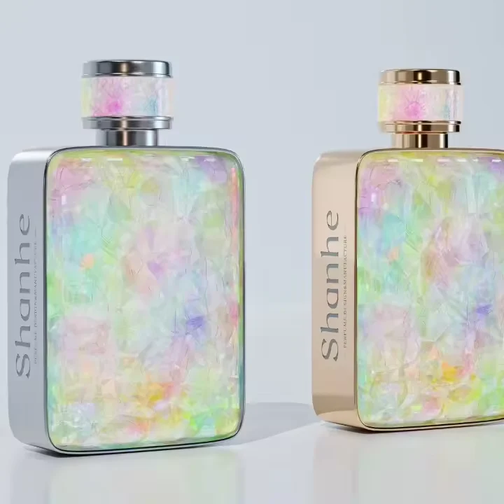 Luxury Glass Perfume Bottle Empty Flat Shape Polish Surface Oil Bottles for