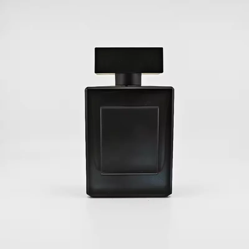 Black Rectangular Glass Perfume Bottle with Custom Logo