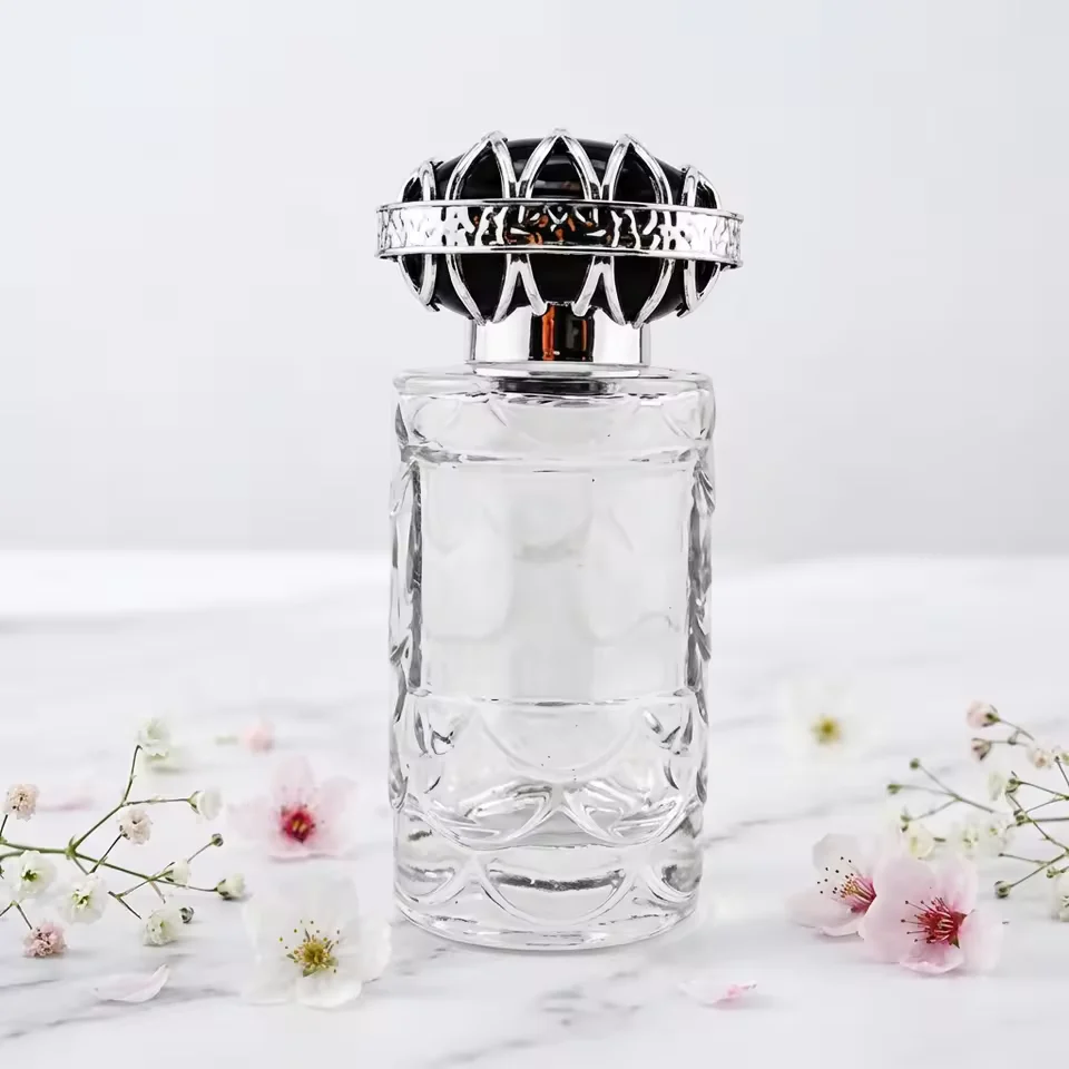 Customized Luxury & Glass Perfume Bottle with Pump Spray Seal & Custom Box
