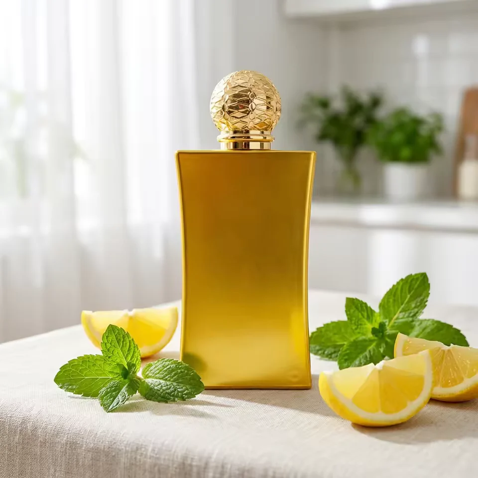 Clear Square Glass Perfume Bottle