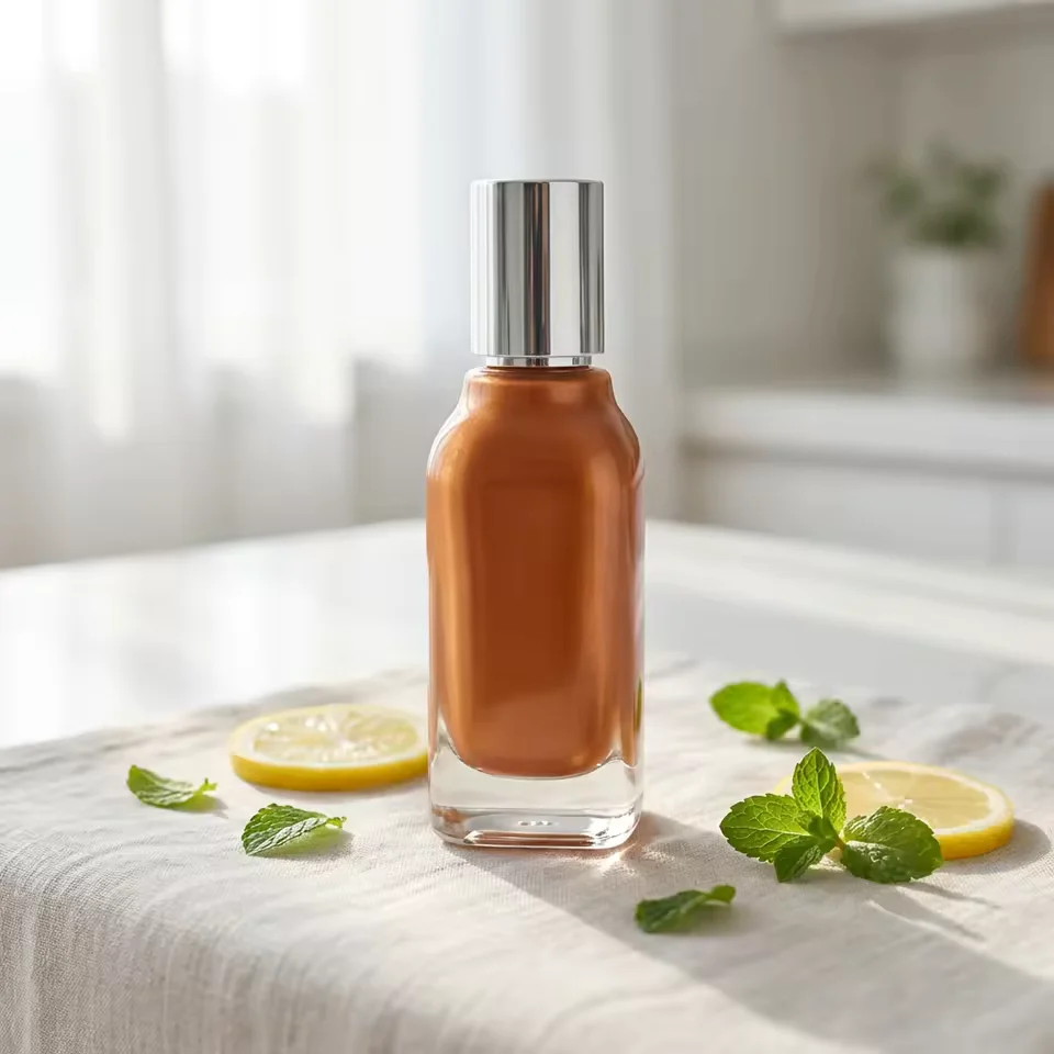 Red Square Glass Perfume Bottle