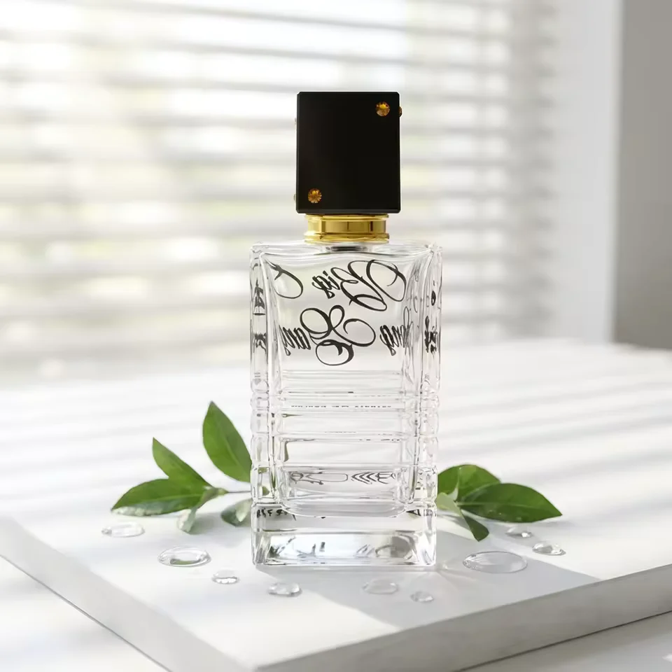 Clear Square Glass Perfume Bottle