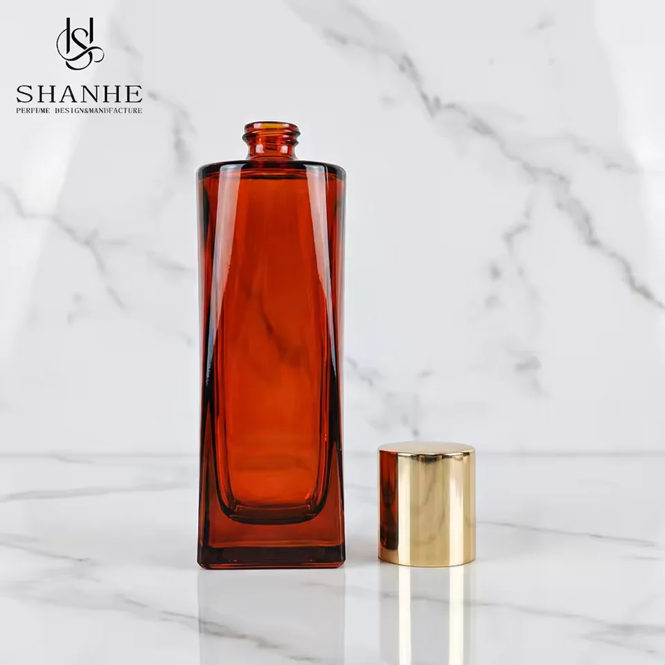 Red Square Glass Perfume Bottle