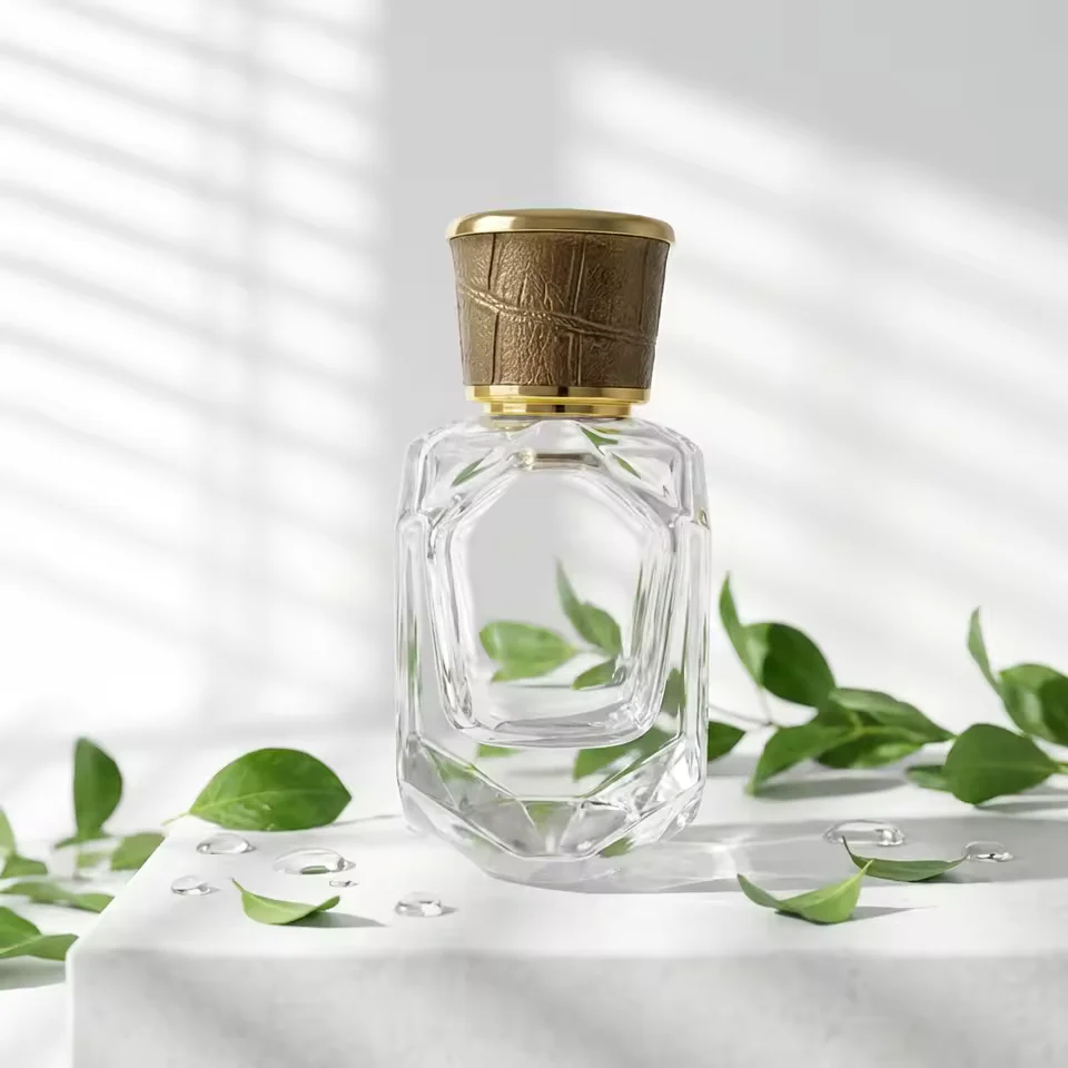 Clear Square Glass Perfume Bottle