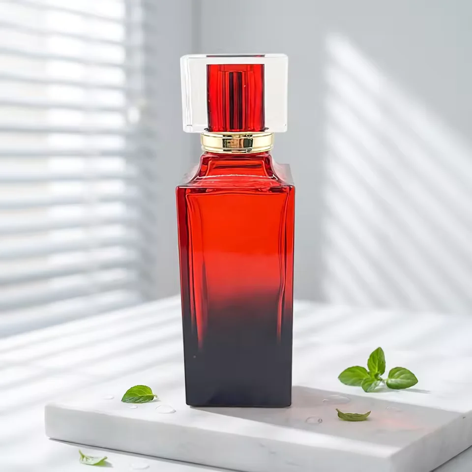 Gradient Glass Perfume Bottle with Pump Sprayer