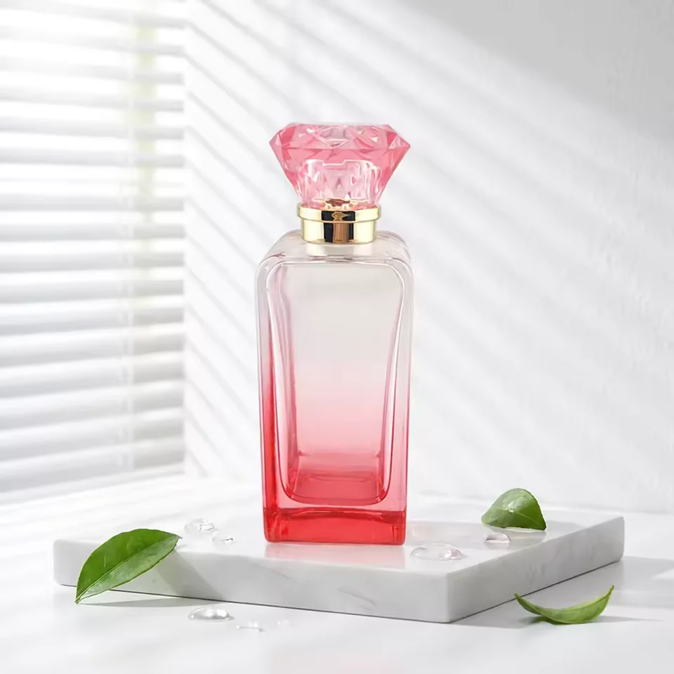 Gradient Rectangular Glass Perfume Bottle