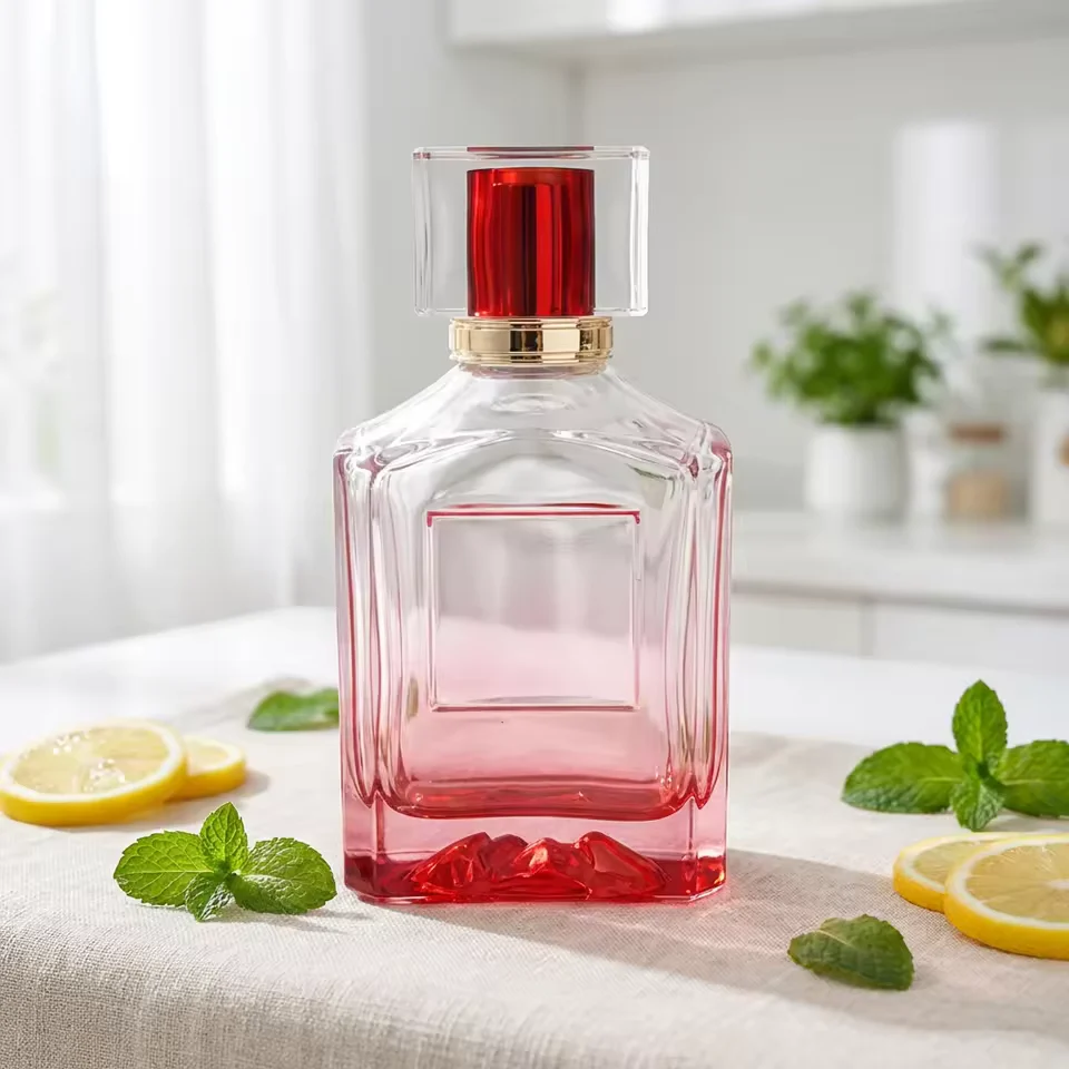 Gradient Rectangular Glass Perfume Bottle