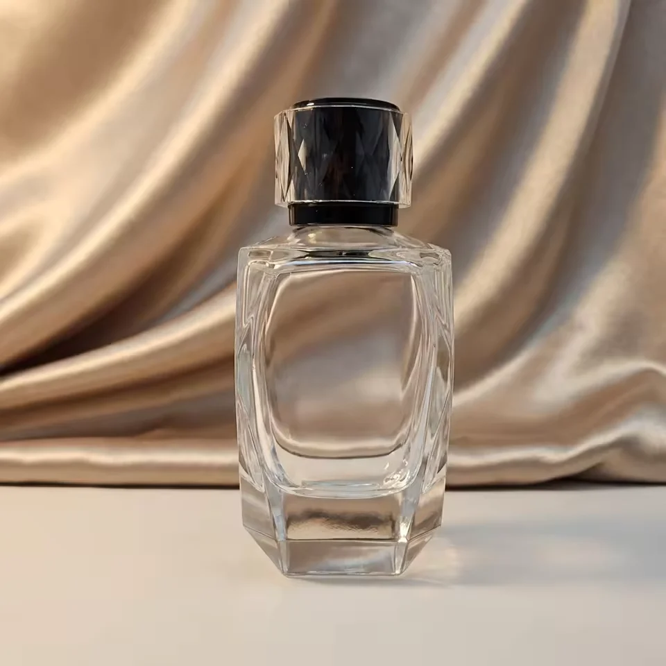 Clear Square Glass Perfume Bottle