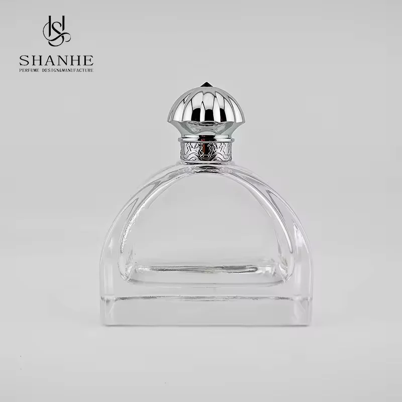 Clear Square Glass Perfume Bottle
