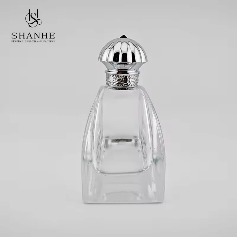 Clear Square Glass Perfume Bottle image 2
