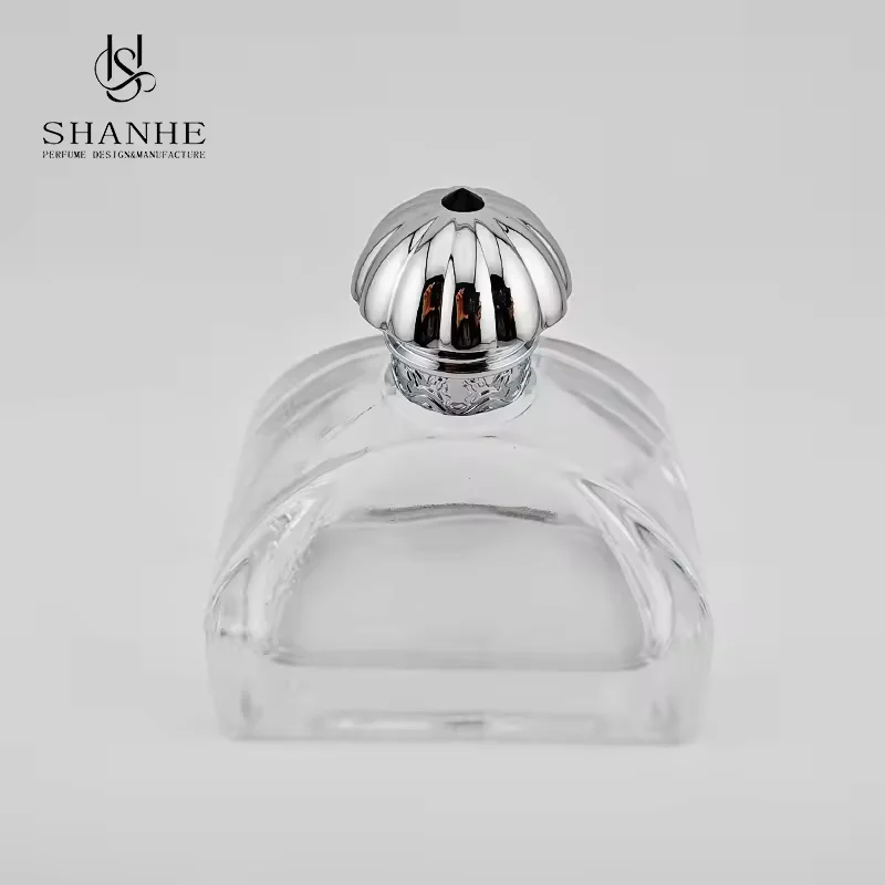 Clear Square Glass Perfume Bottle image 3