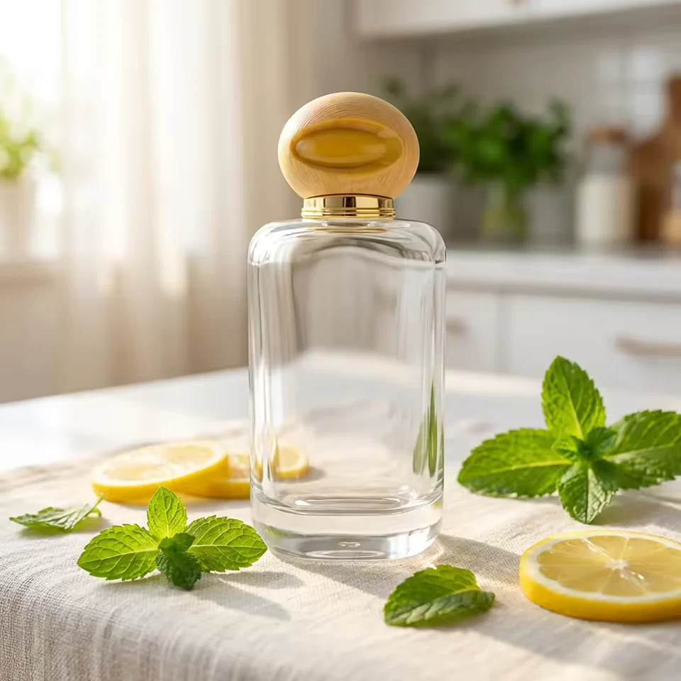 Red Square Glass Perfume Bottle