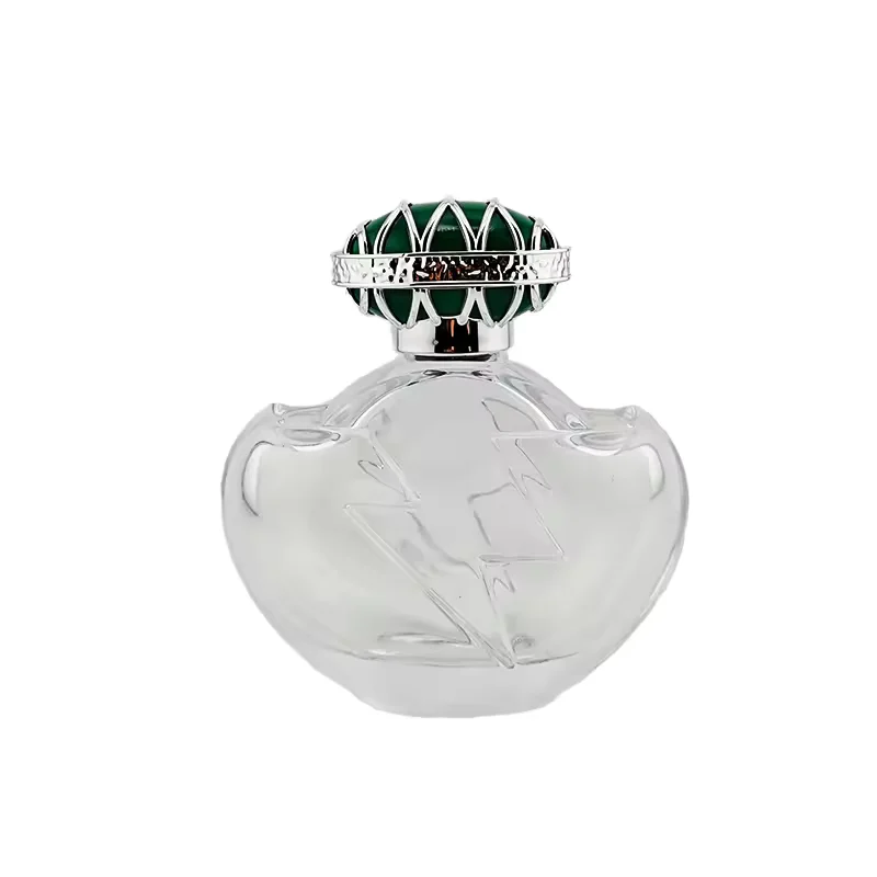 Square Glass Perfume Bottle with Crimp Neck