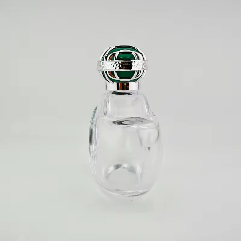 Square Glass Perfume Bottle with Crimp Neck image 3