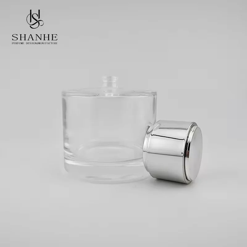 Clear Round Glass Perfume Bottle