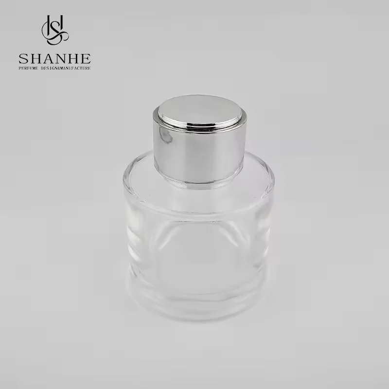 Clear Round Glass Perfume Bottle image 2