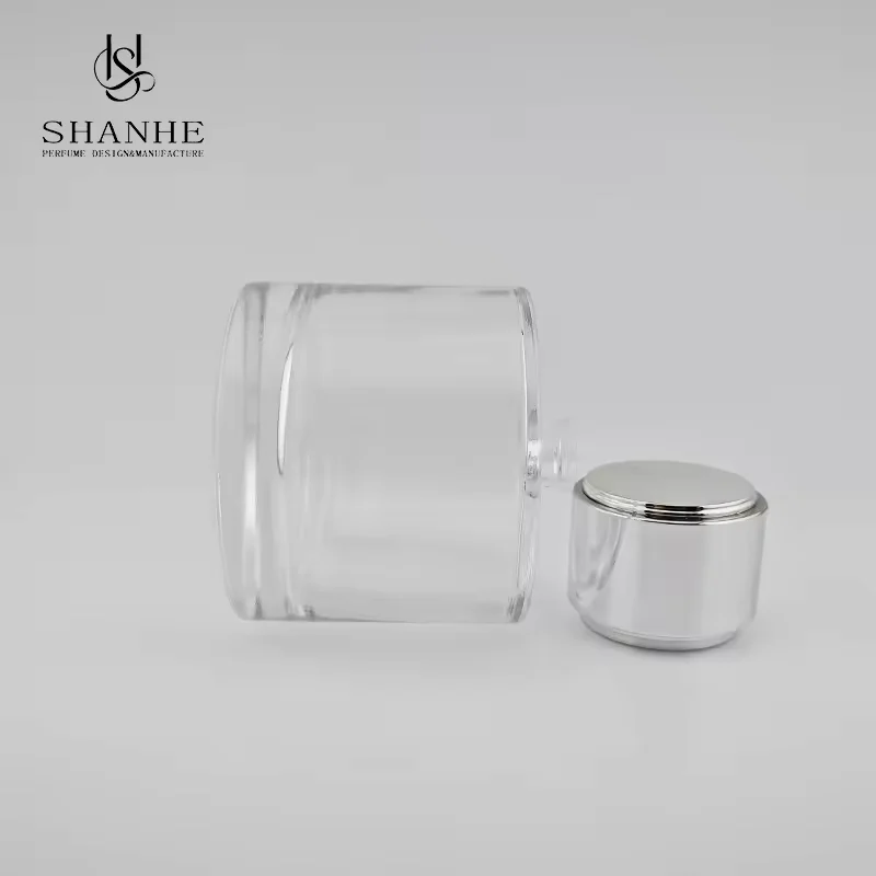 Clear Round Glass Perfume Bottle image 3