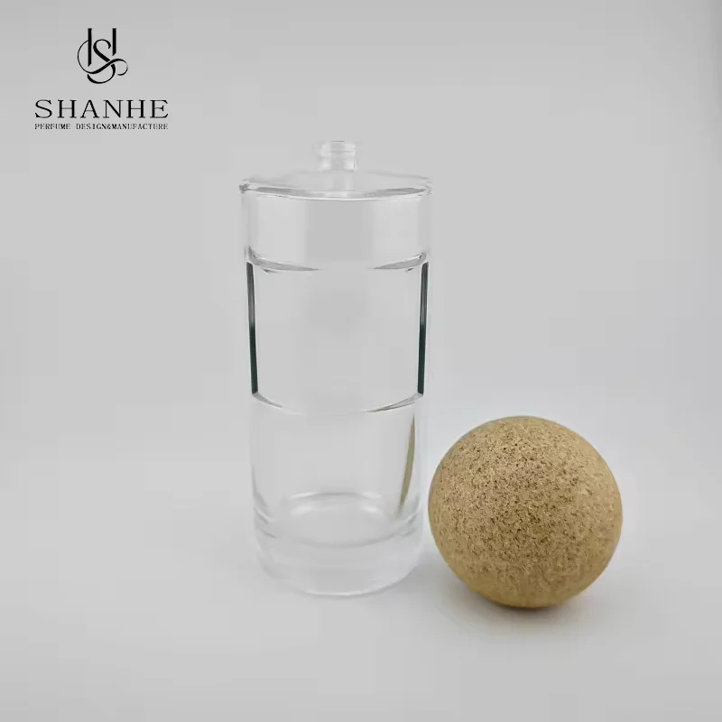 Clear Glass Perfume Bottle with Wood Cap image 5