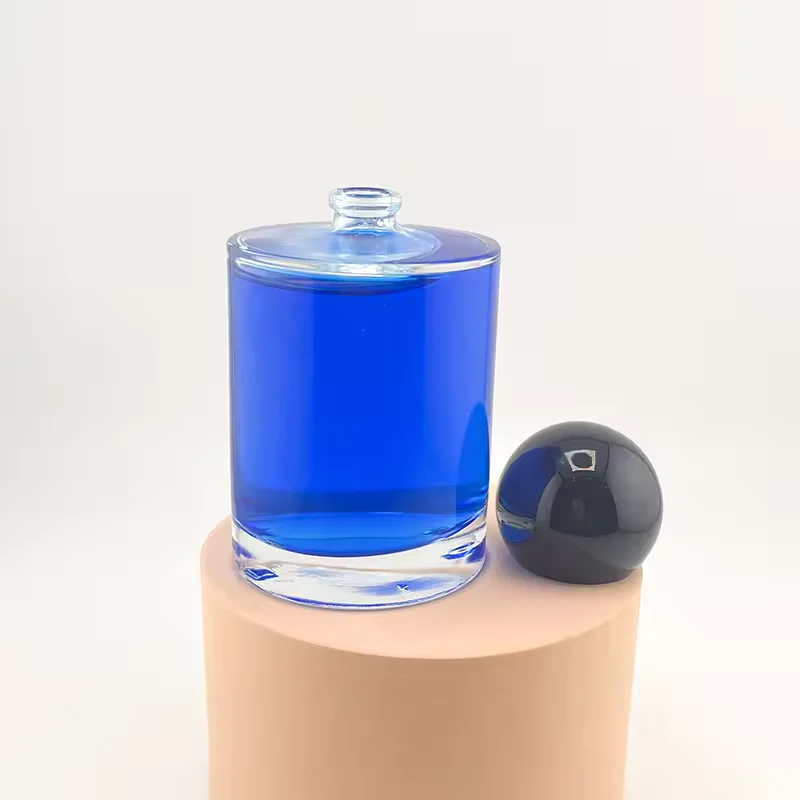Clear Cylindrical Glass Perfume Bottle image 3