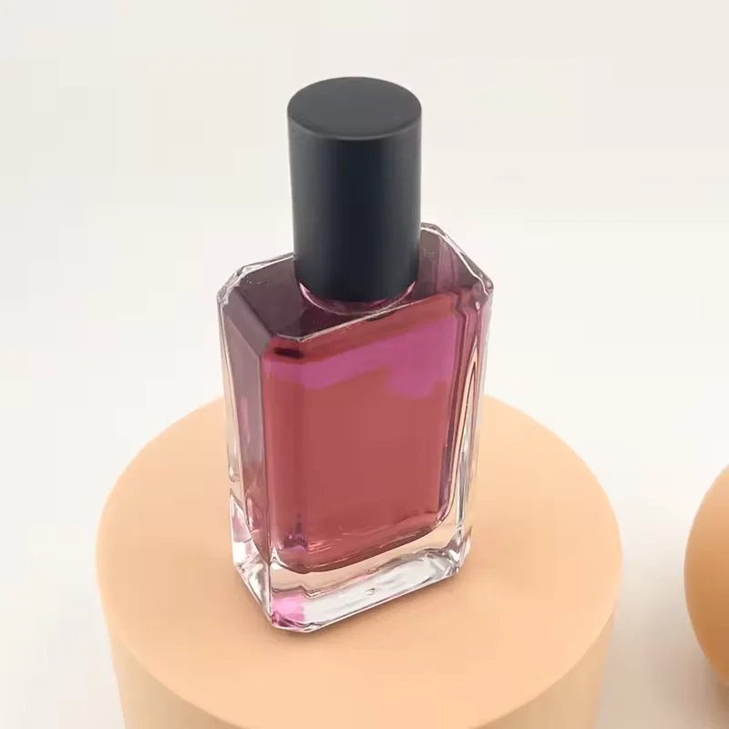 Clear Square Glass Perfume Bottle image 2