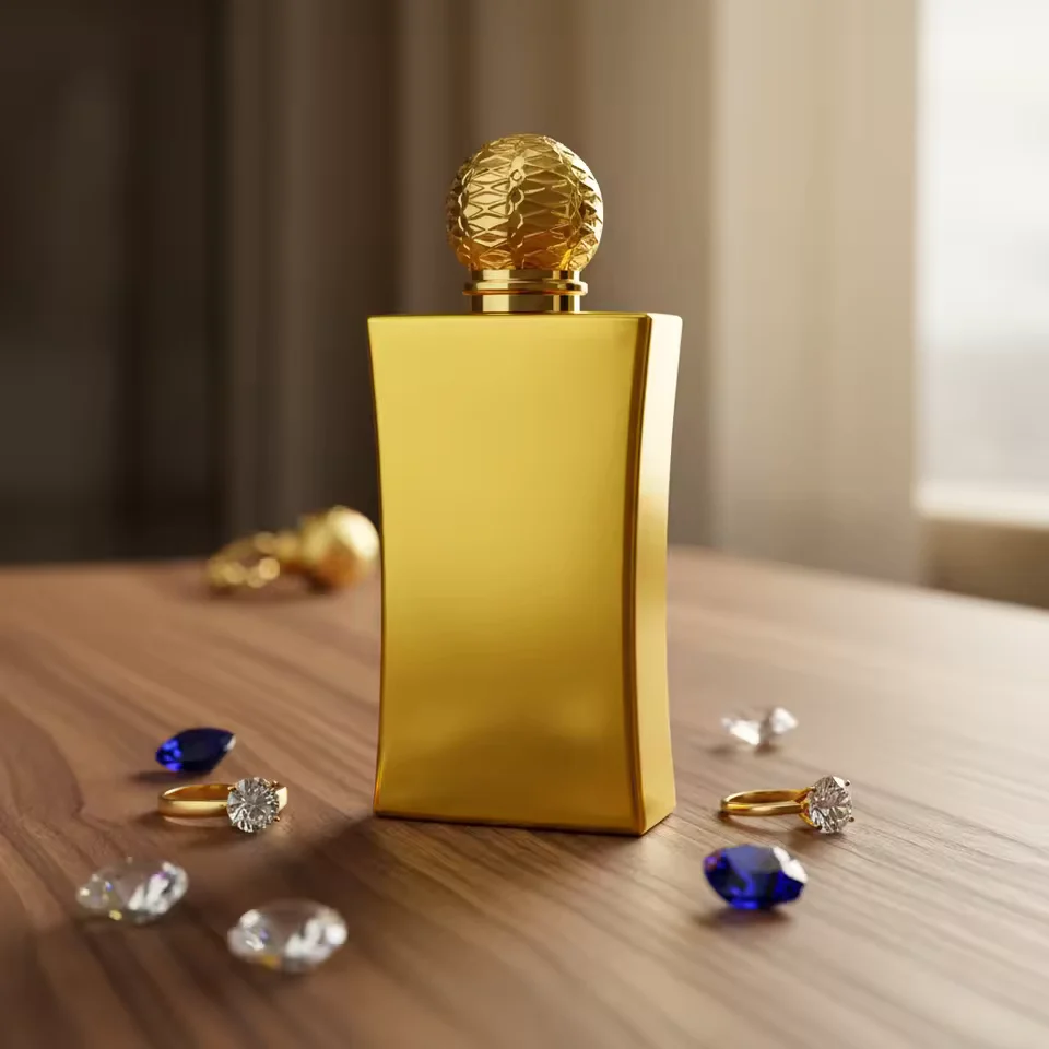 Luxury UV Coating Metal Cap Pump Sprayer Glass Perfume Bottle for Cosmetic