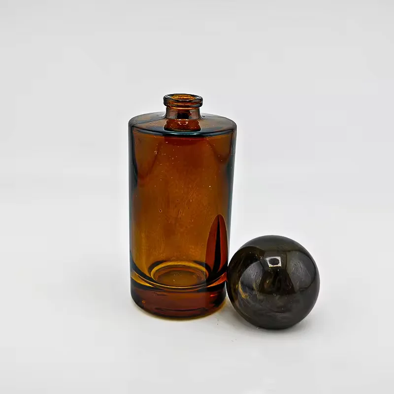 Round Glass Perfume Bottle with Refillable Design image 2