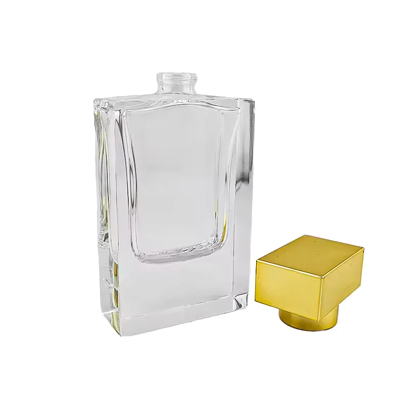 Luxury Glass Perfume Bottles Empty Refillable Crimp Neck Seal with Gold Cap