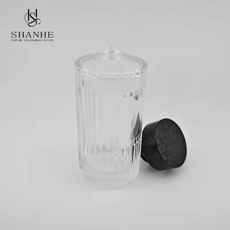 Black Cylindrical Glass Perfume Bottle image 2