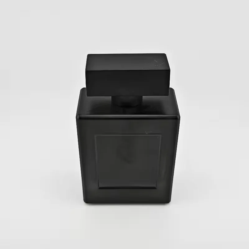 Frosted Square Glass Perfume Bottle with Crimp Neck image 5