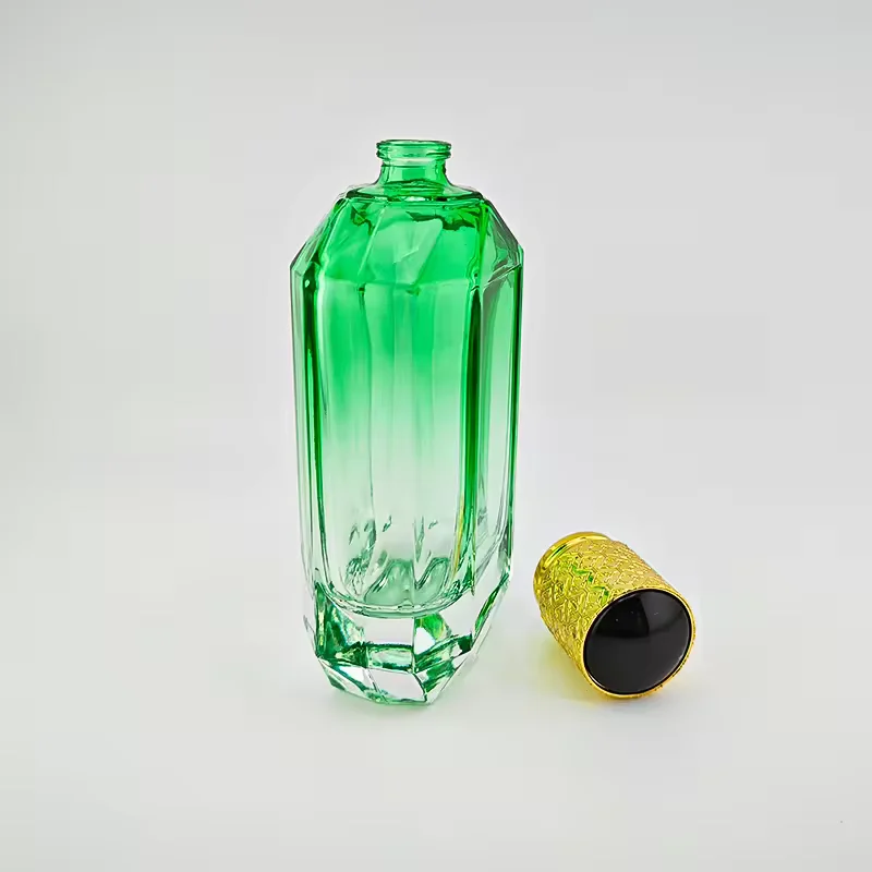 Gradient Square Glass Perfume Bottle with Refillable Design image 3