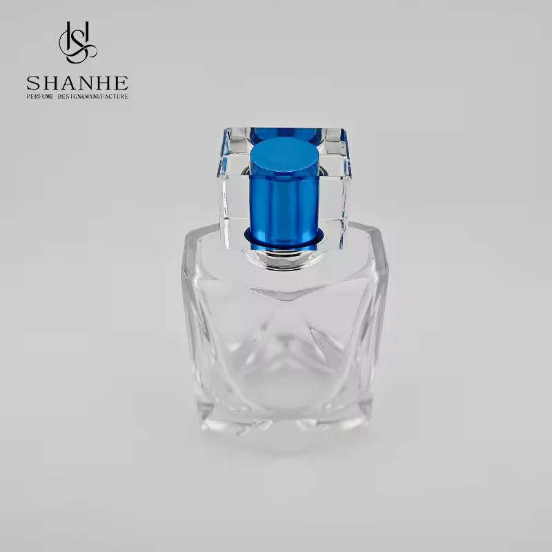 Square Glass Perfume Bottle with Crimp Neck image 3