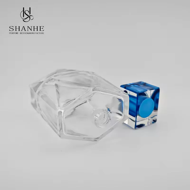 Square Glass Perfume Bottle with Crimp Neck image 4