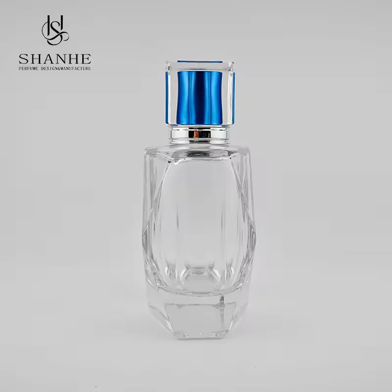 Square Glass Perfume Bottle with Crimp Neck image 5