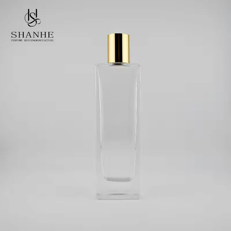 Square Glass Perfume Bottle with Refillable Design