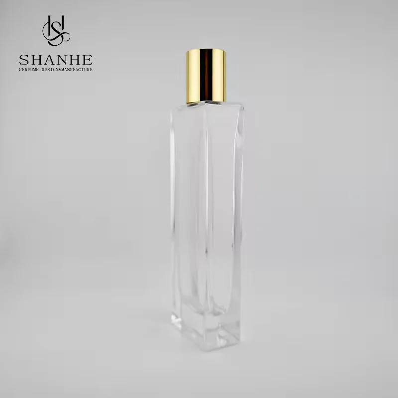 Square Glass Perfume Bottle with Refillable Design image 5