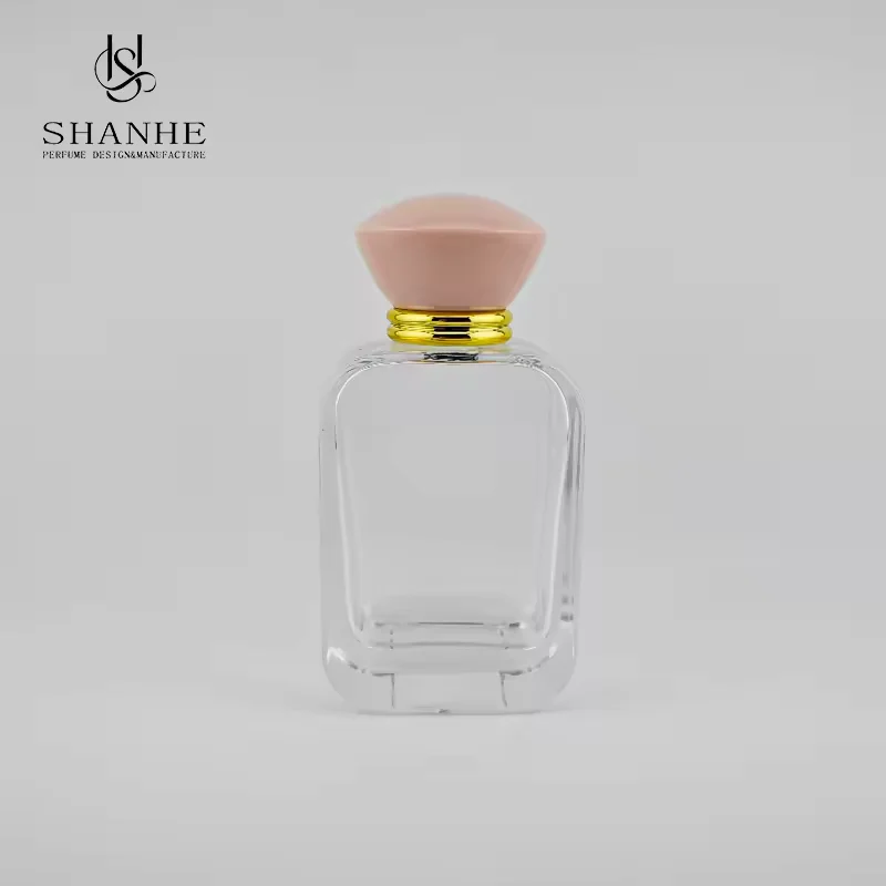 Square Glass Perfume Bottle with Pump Sprayer