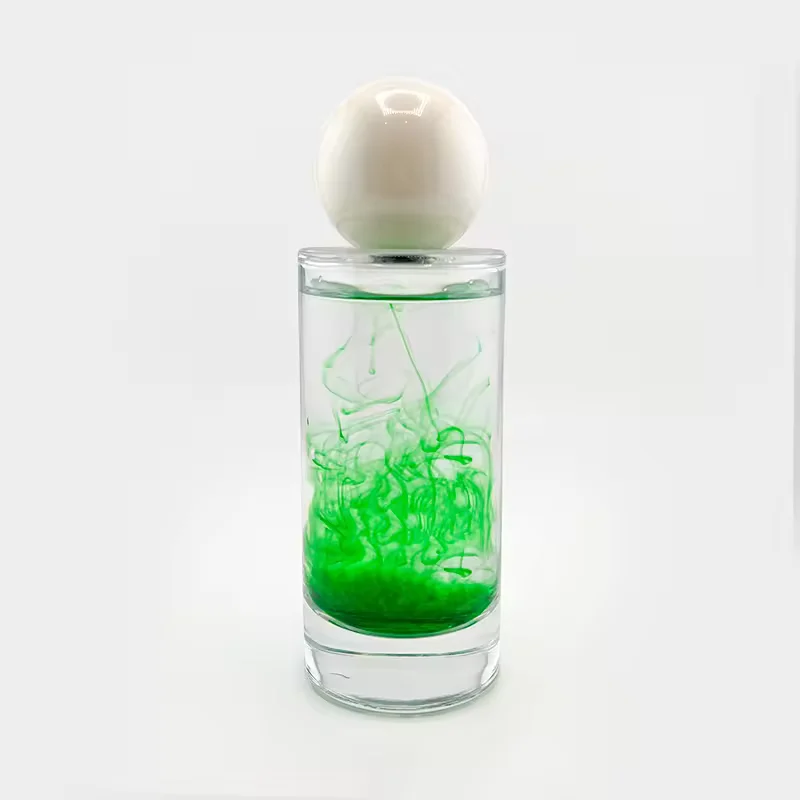 Cylindrical Glass Perfume Bottle with Pump Sprayer