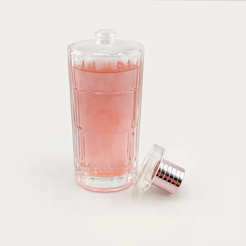 Clear Glass Perfume Bottle with Crimp Neck