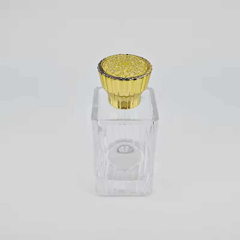 Clear Rectangular Glass Perfume Bottle with Custom Logo image 2