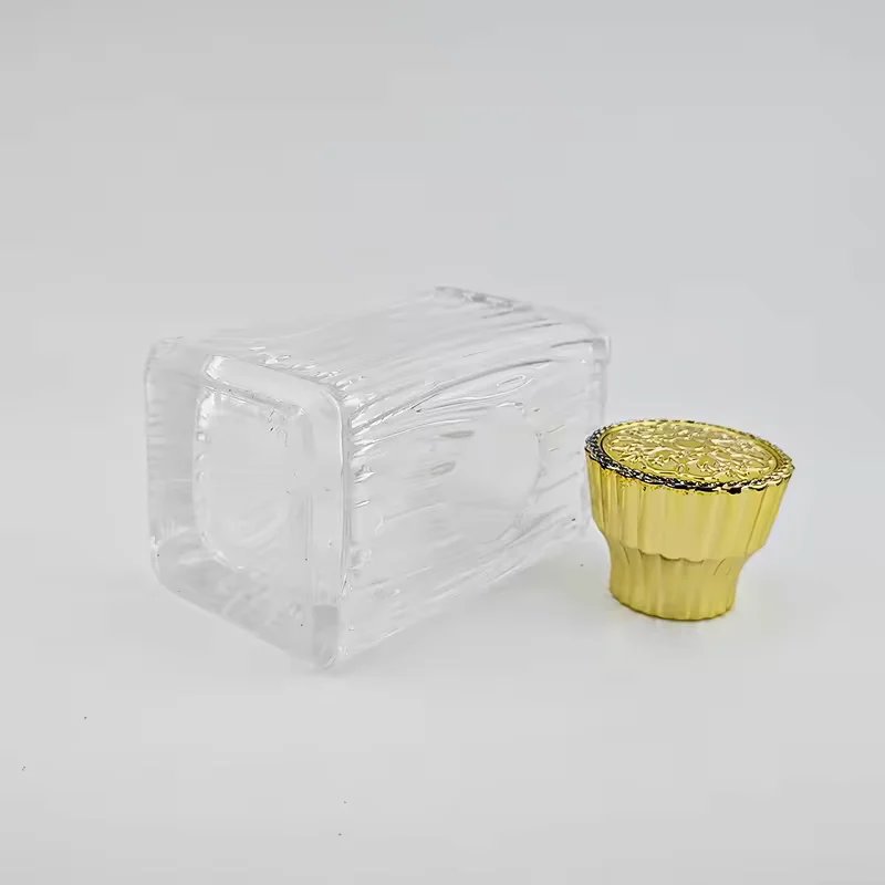 Clear Rectangular Glass Perfume Bottle with Custom Logo image 3
